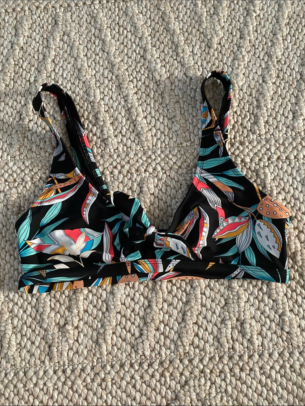 Body Glove Black Tropical Print Bikini Top